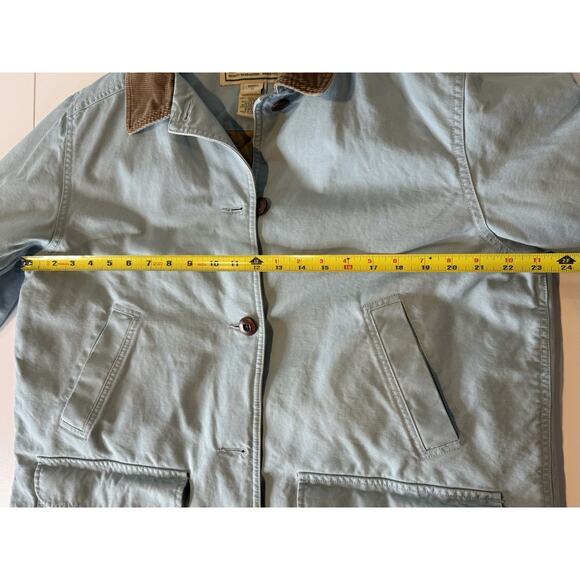 VTG LL Bean Jacket Womens XL Blue Canvas Chore Barn Coat Corduroy THINSULATE - Picture 9 of 12